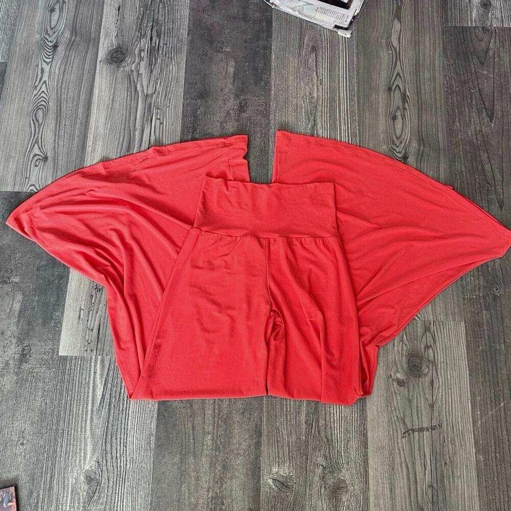 sabella orange flare pants, high waisted